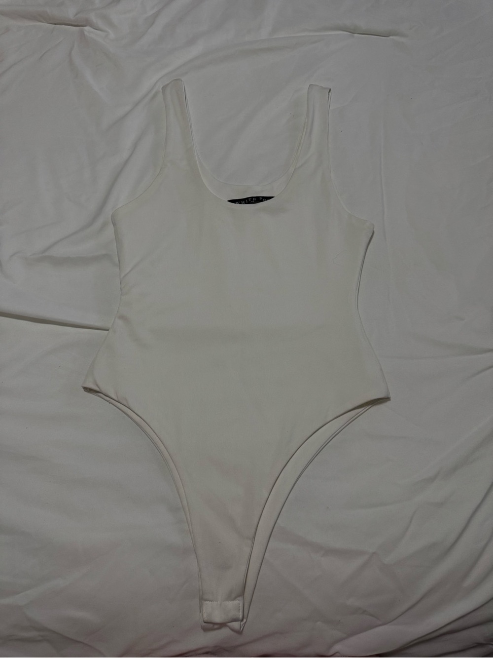 White Fox Boutique White Scoop Neck Bodysuit